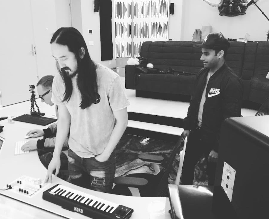 tushar-apte-steve-aoki in studio